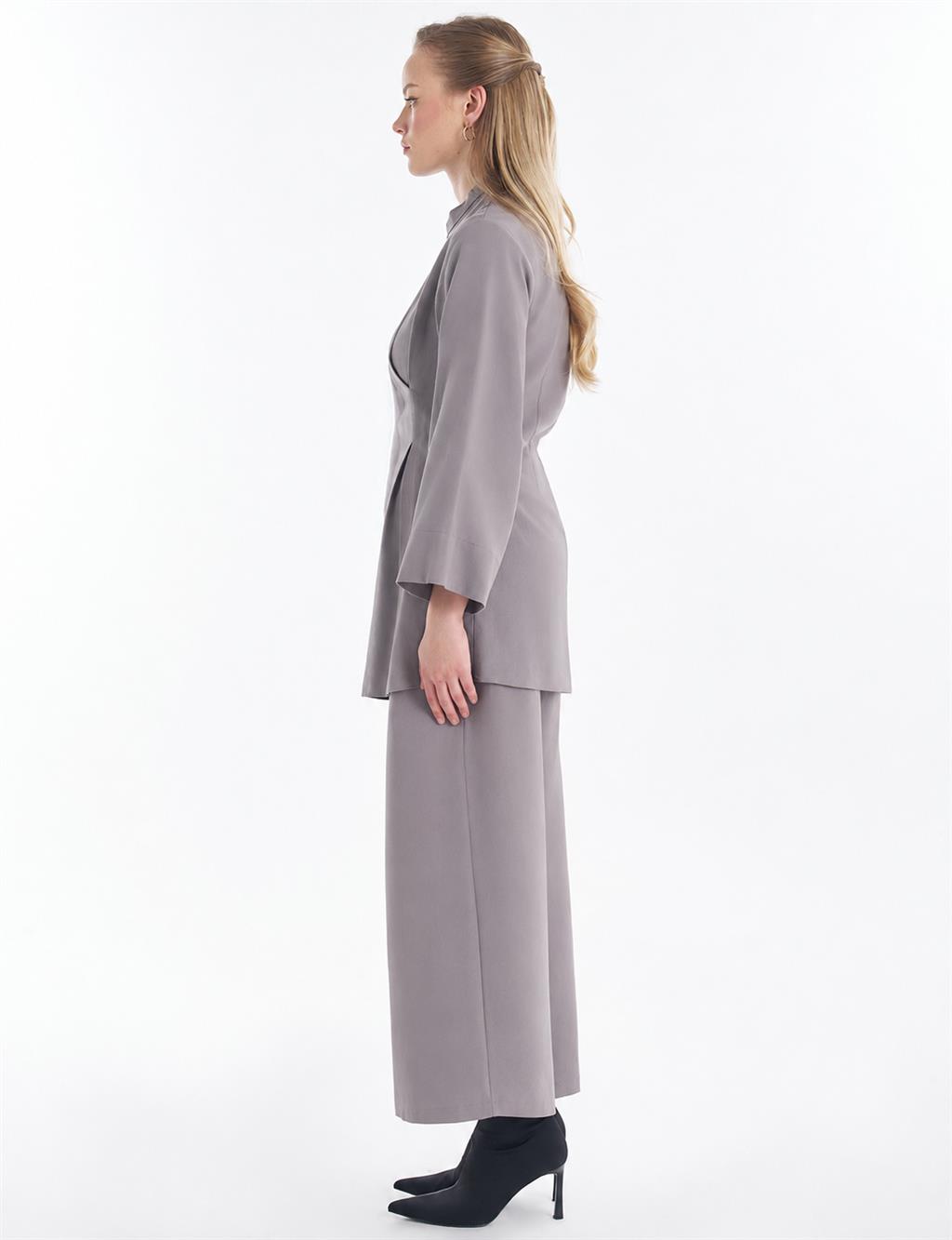 Dart Detail Cotton Linen Tunic – Dark Mink
