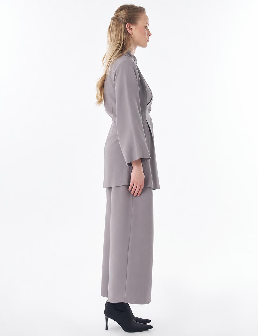 Dart Detail Cotton Linen Tunic – Dark Mink