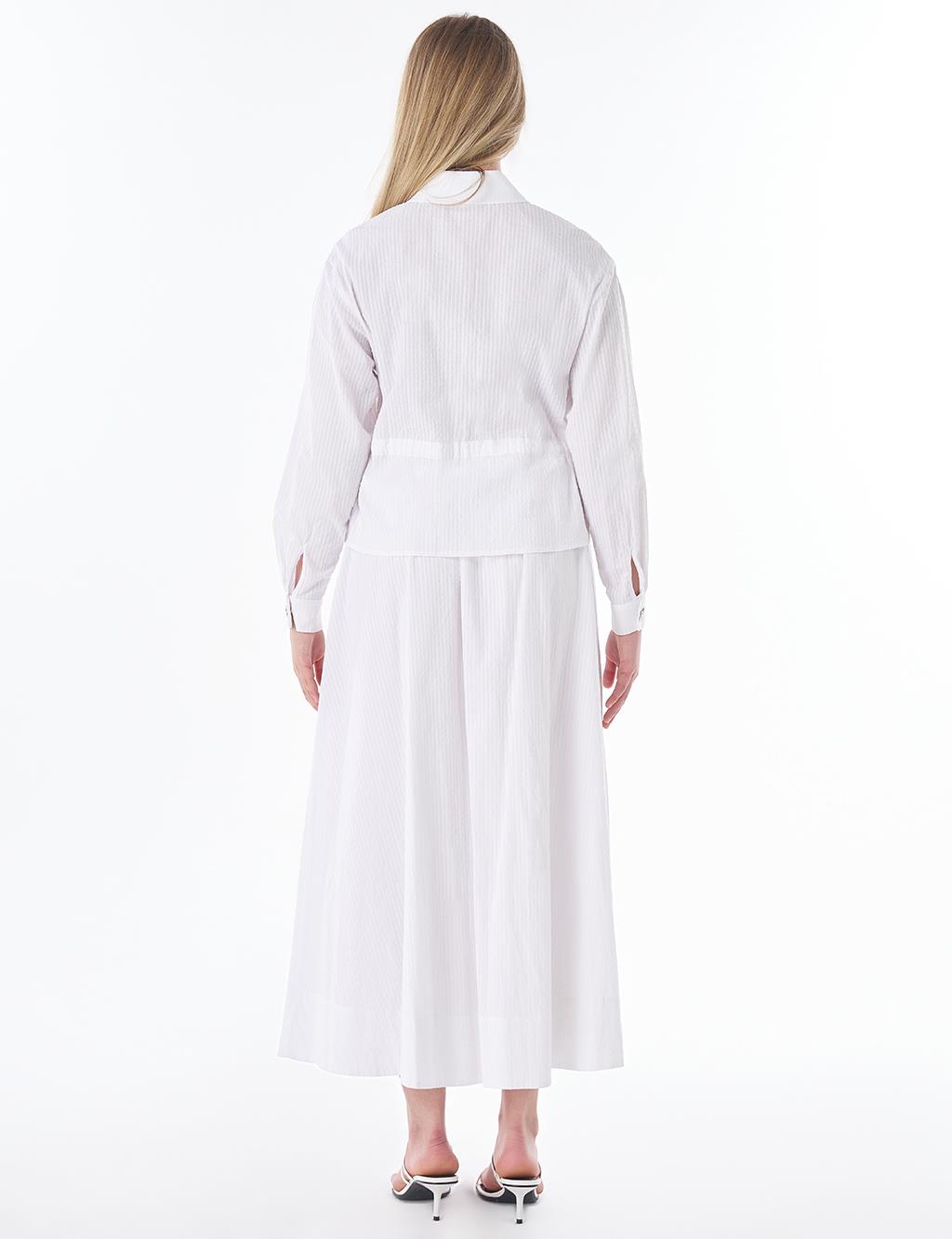 100% Cotton Skirt Set – Optical White