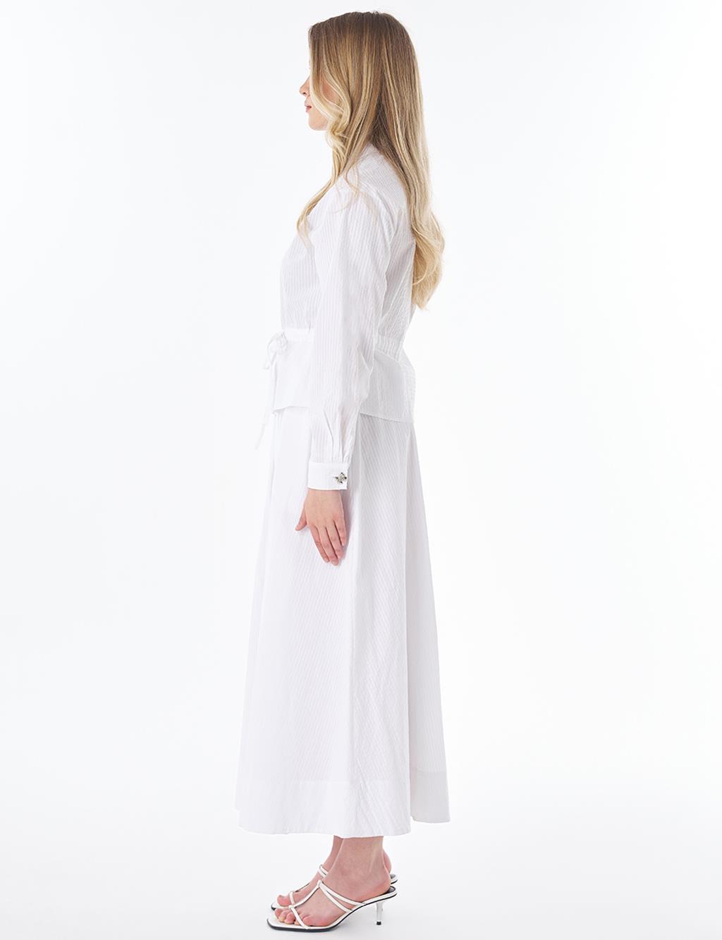 100% Cotton Skirt Set – Optical White