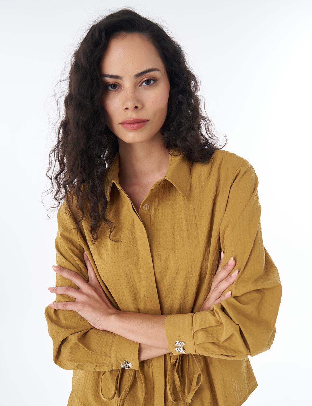 100% Cotton Skirt Set – Dark Mustard