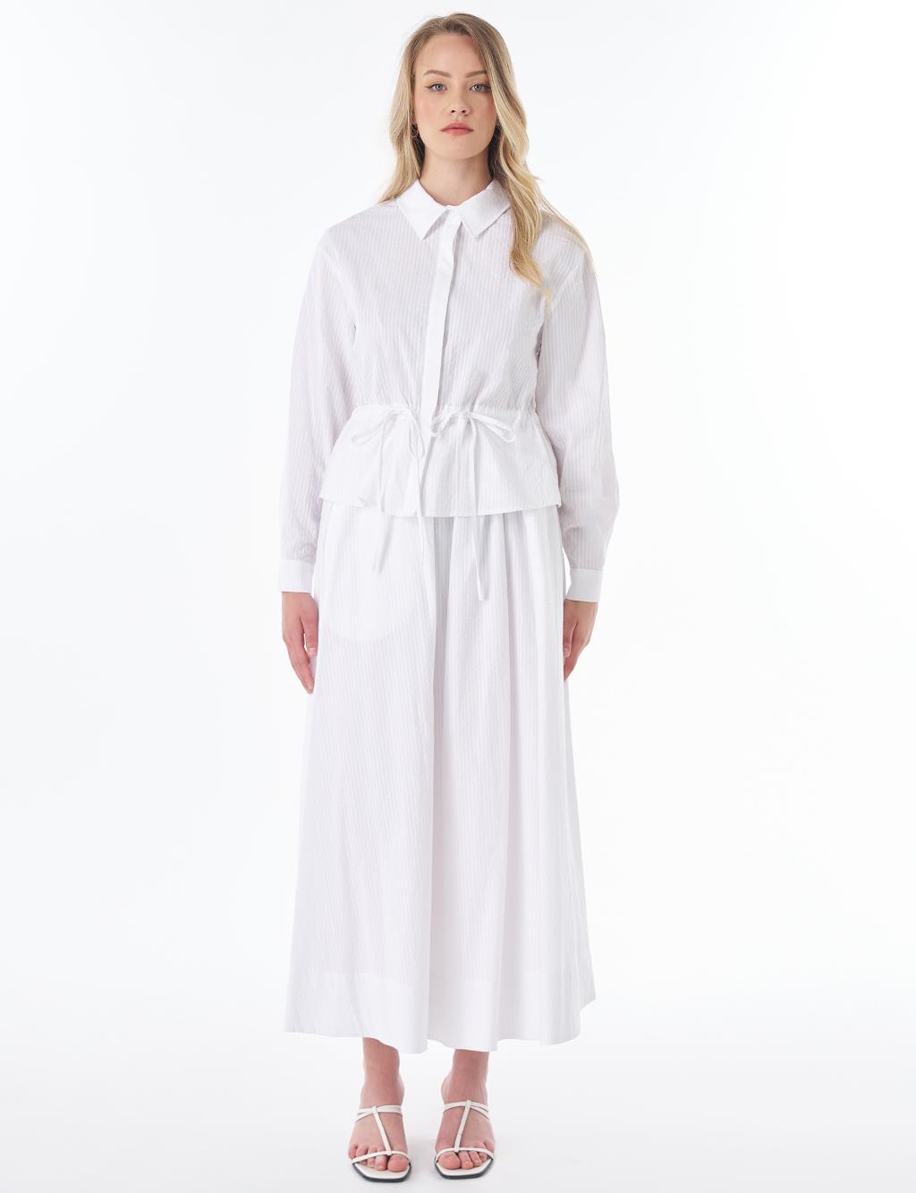 100% Cotton Skirt Set – Optical White