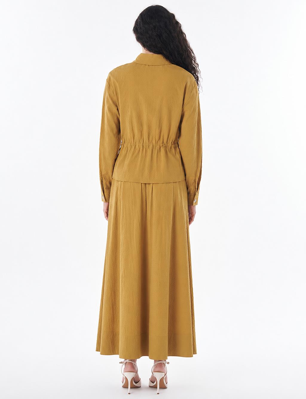 100% Cotton Skirt Set – Dark Mustard
