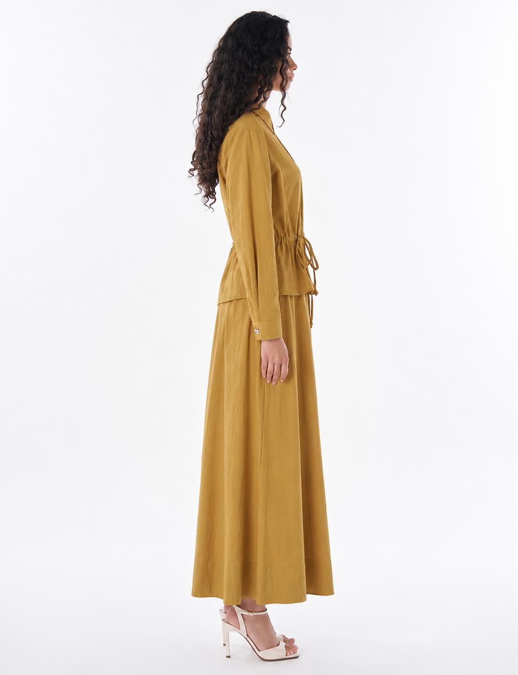 100% Cotton Skirt Set – Dark Mustard