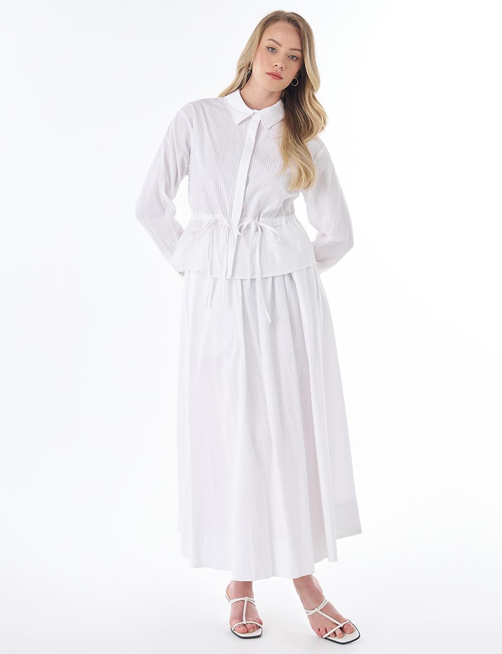 100% Cotton Skirt Set – Optical White