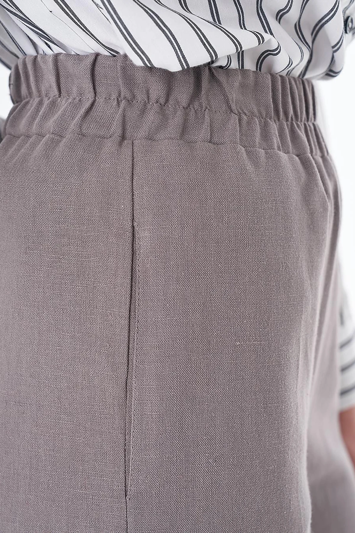 Wide-Leg Cotton Linen Pants – Dark Mink