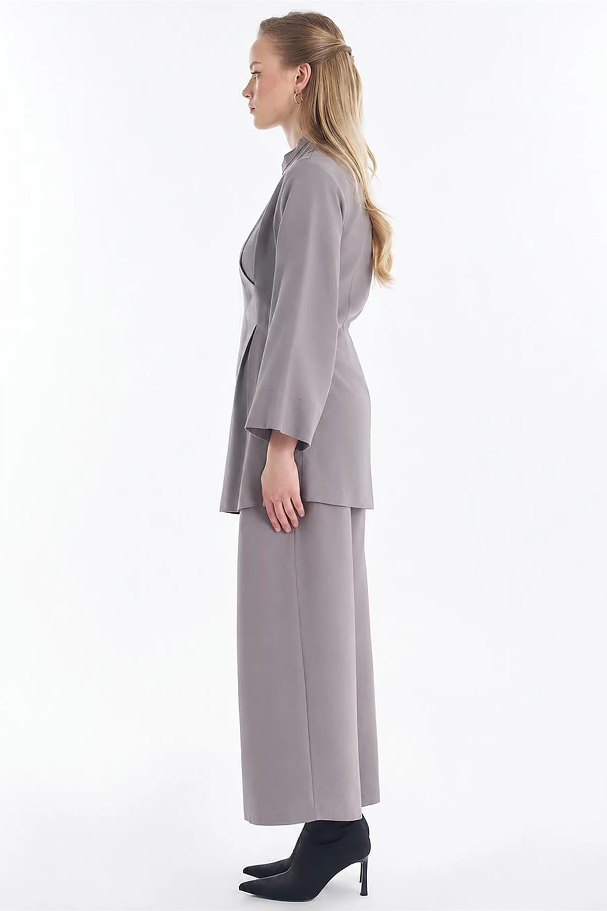 Dart Detail Cotton Linen Tunic – Dark Mink
