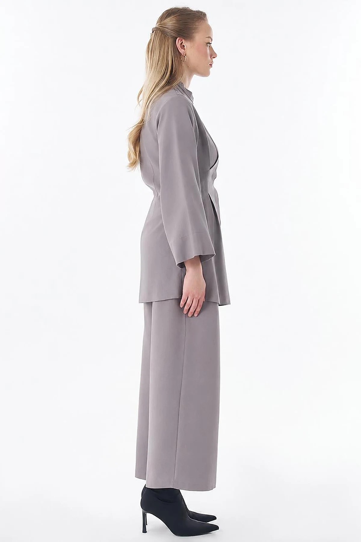 Dart Detail Cotton Linen Tunic – Dark Mink