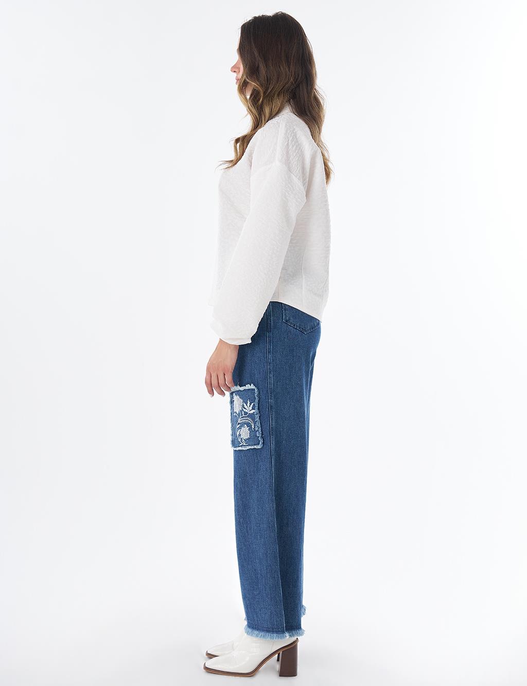 Textured Polo Collar Jacket – Ecru