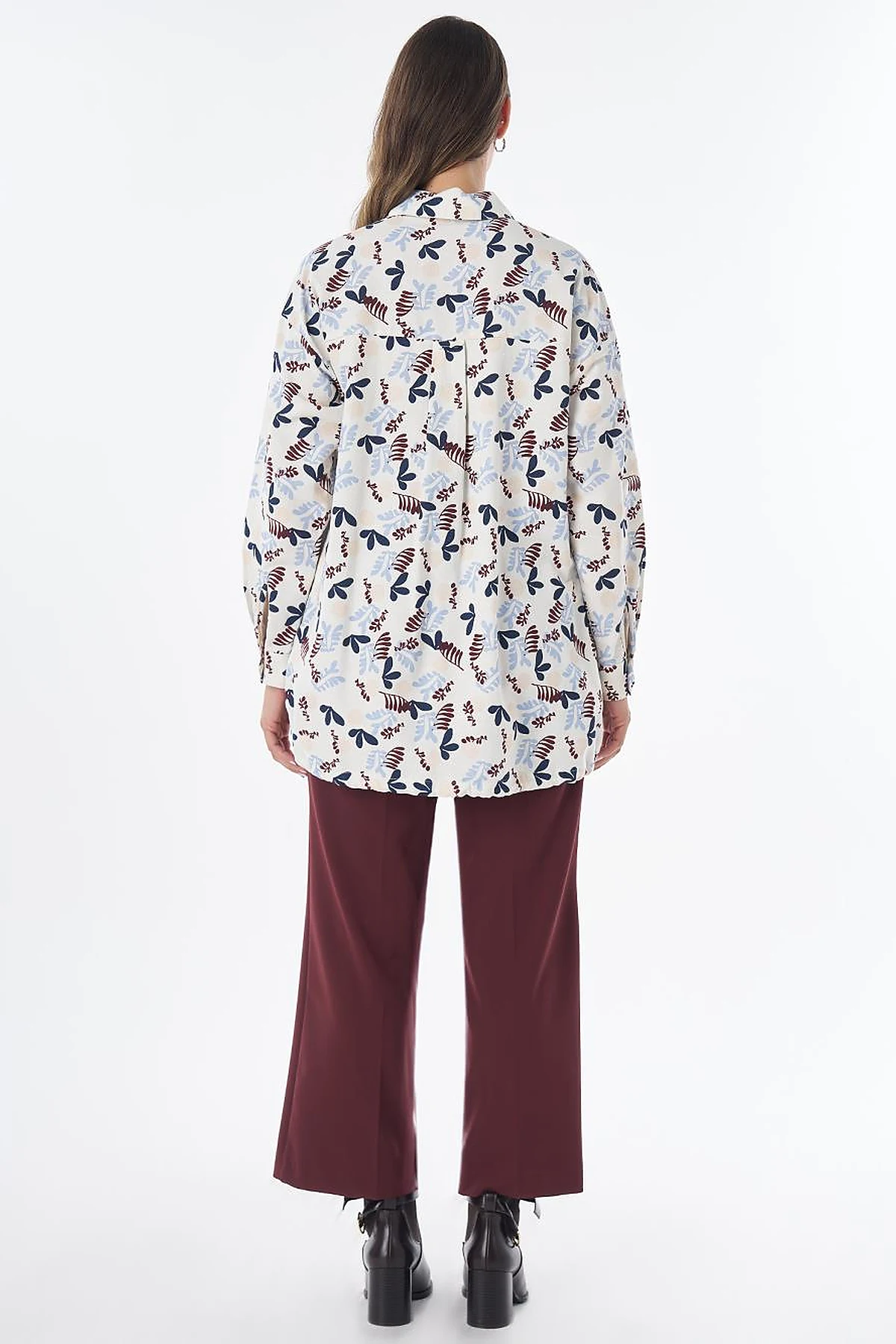Patterned Cotton Linen Tunic – Cream