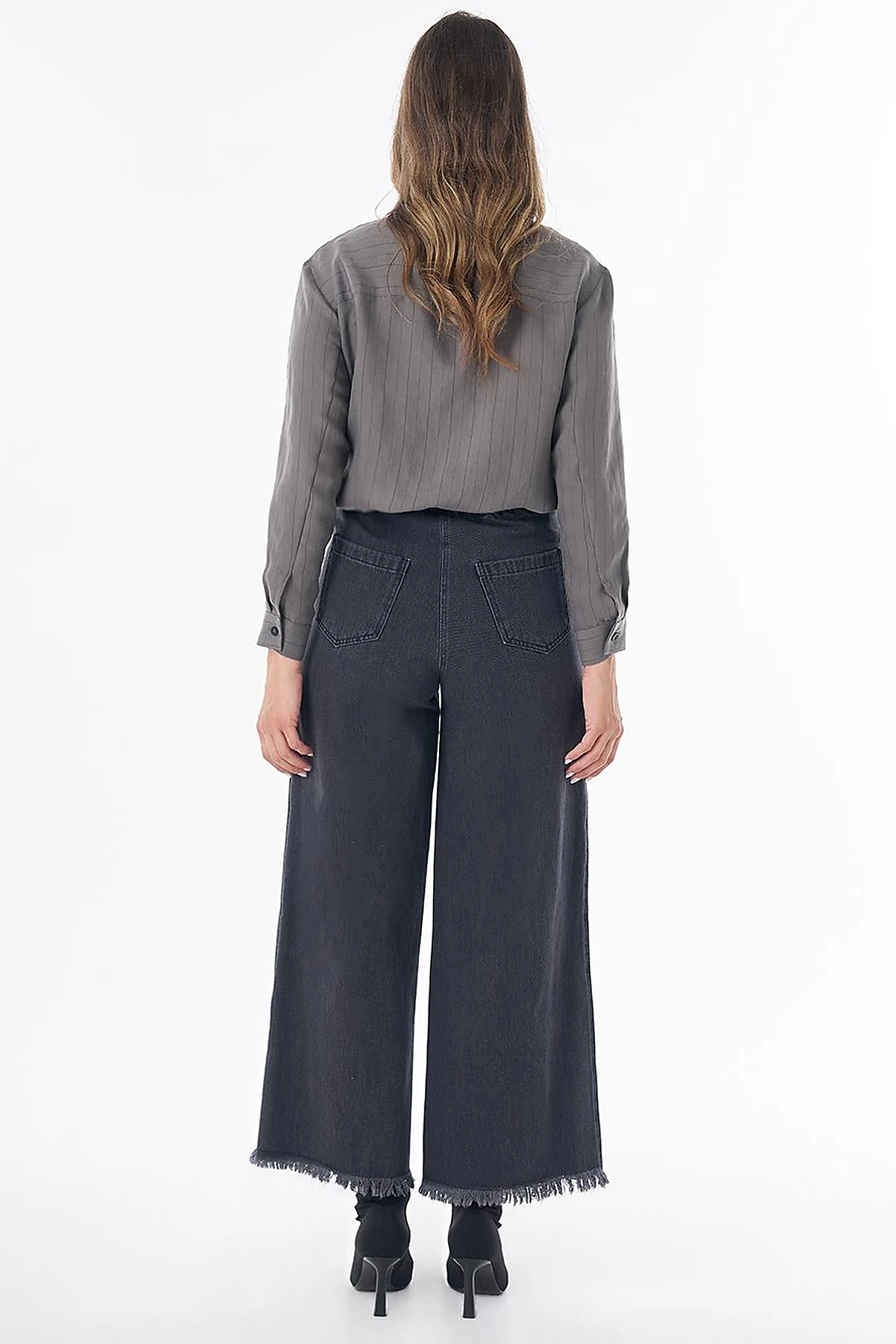 Tasseled Denim Pants – Black
