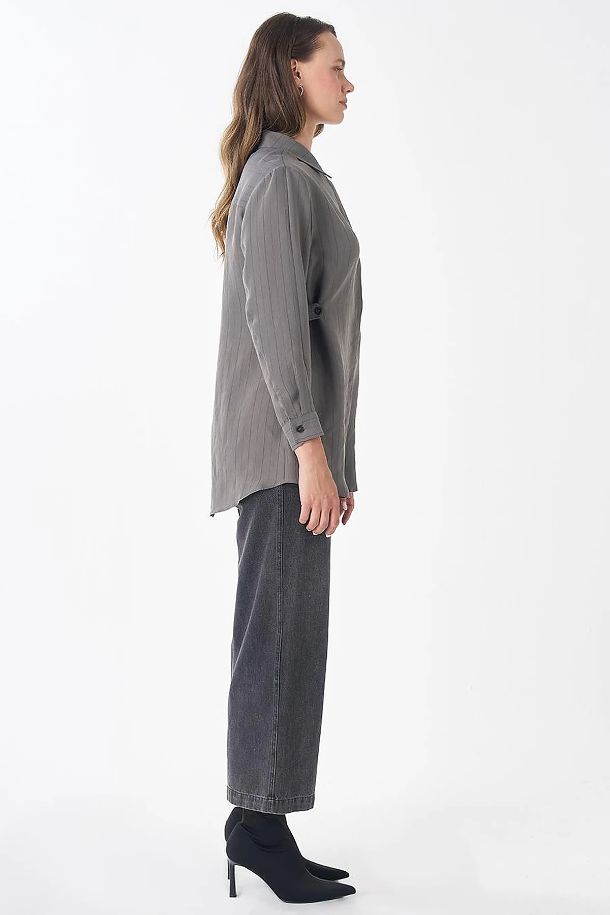 Floral Print Viscose Tunic – Mink