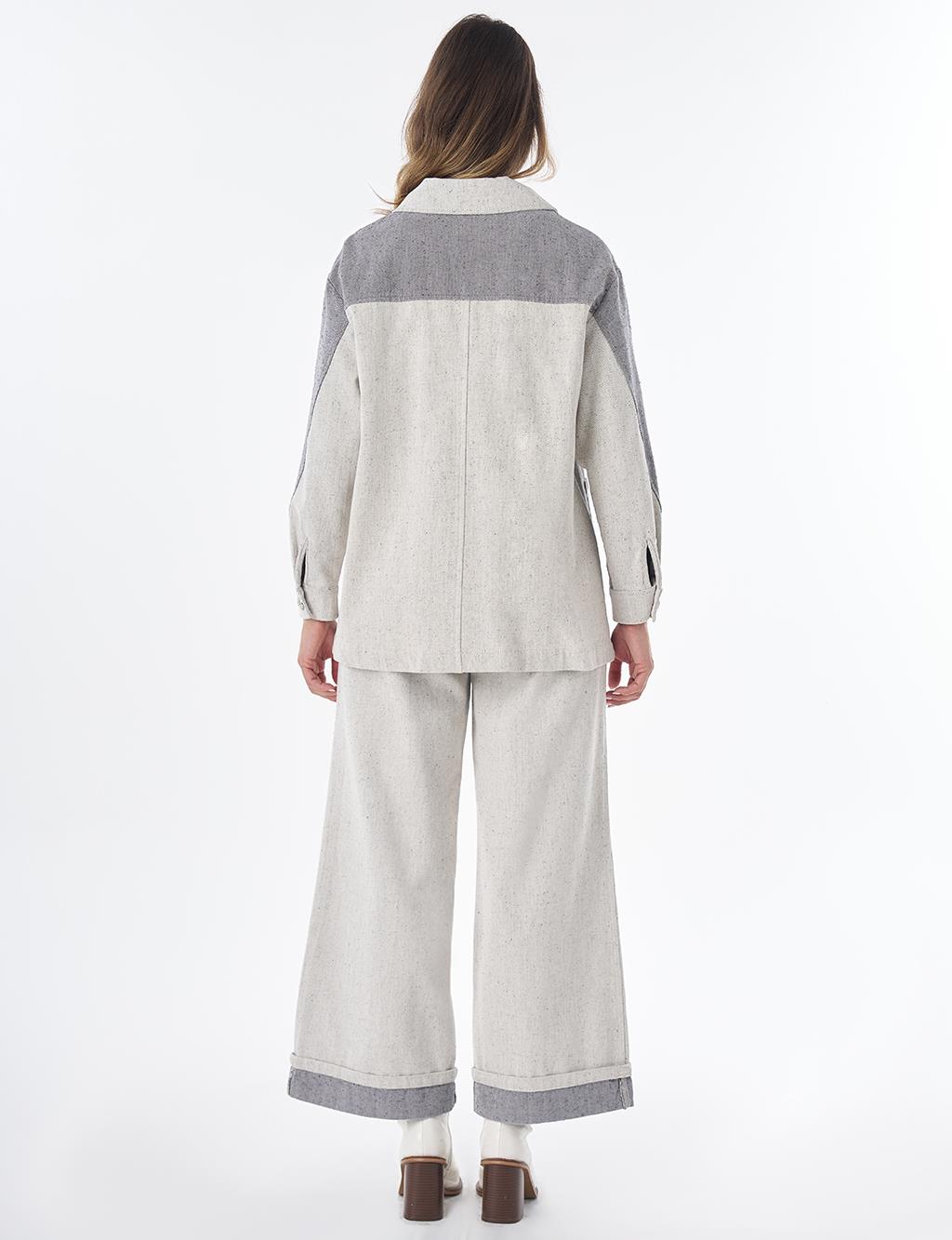 Shiny Button Jacket – Gray