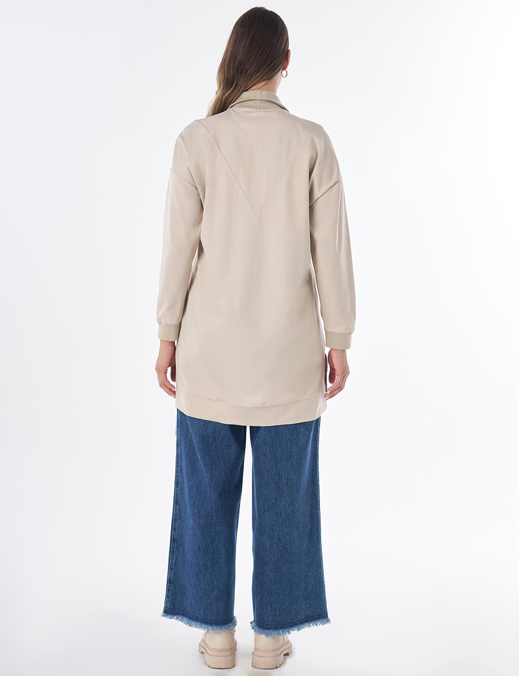 Stitch Detail Rayon Sweatshirt – Stone
