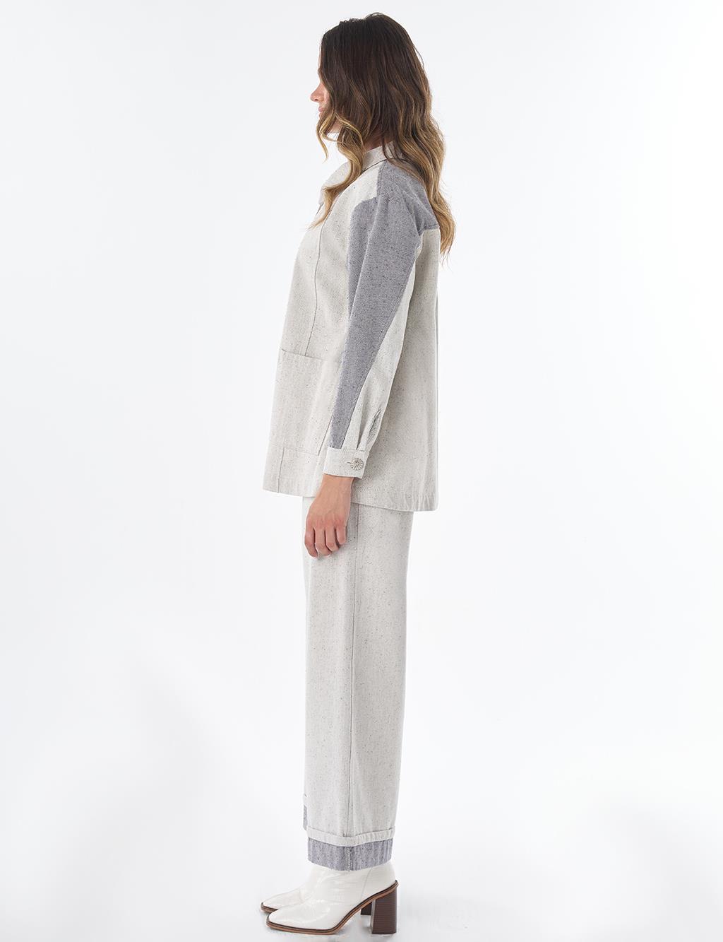 Shiny Button Jacket – Gray