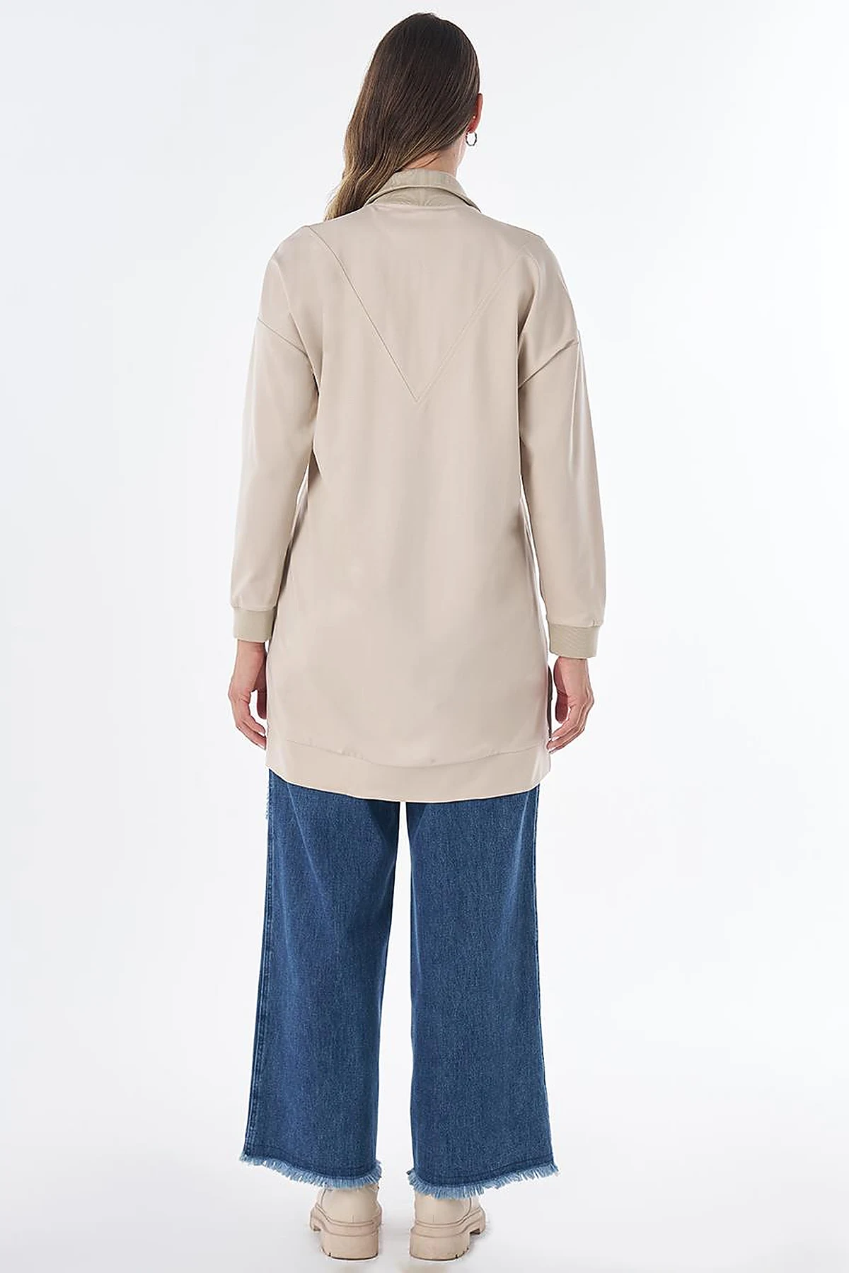 Stitch Detail Rayon Sweatshirt – Stone