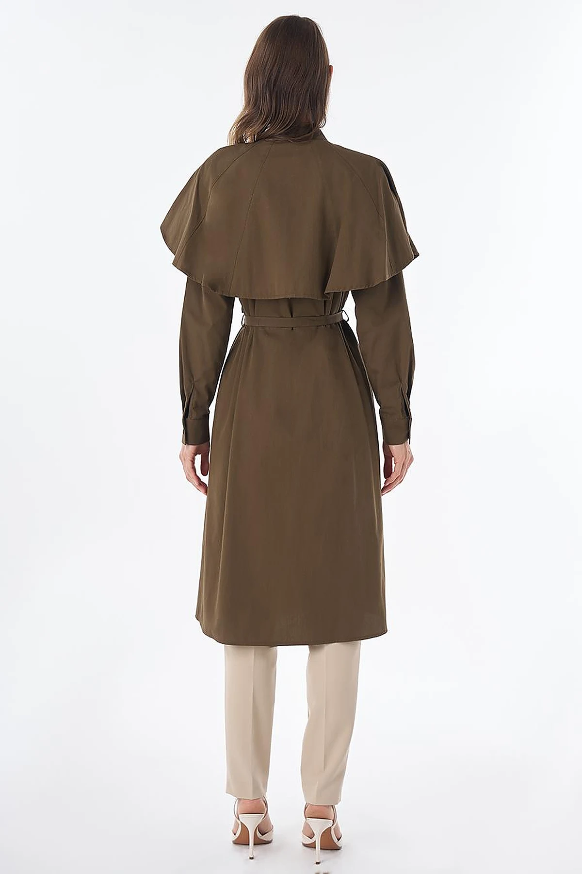 Cape-Detail Long Tunic – Khaki