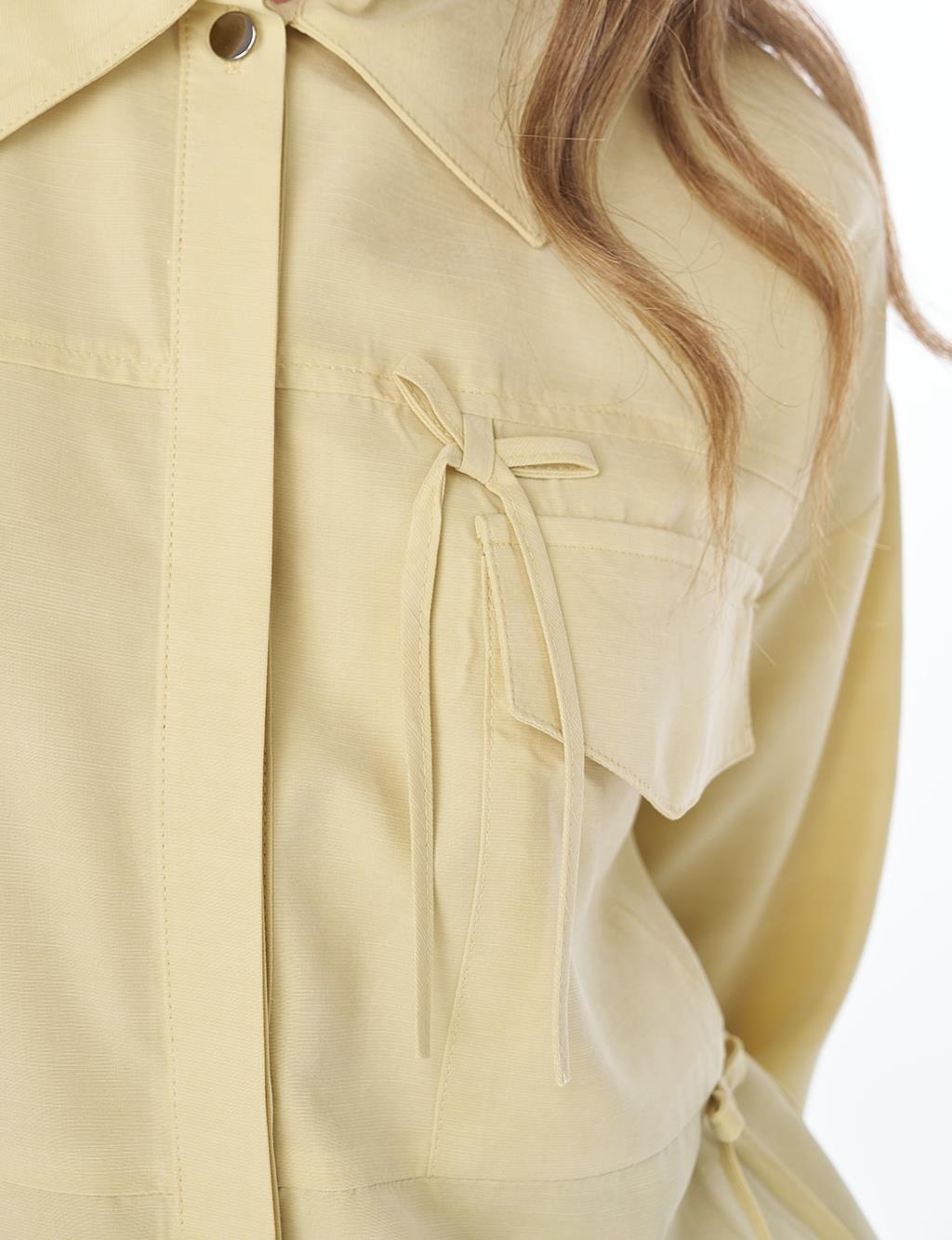 Bow Detail Modal Tunic – Lemon
