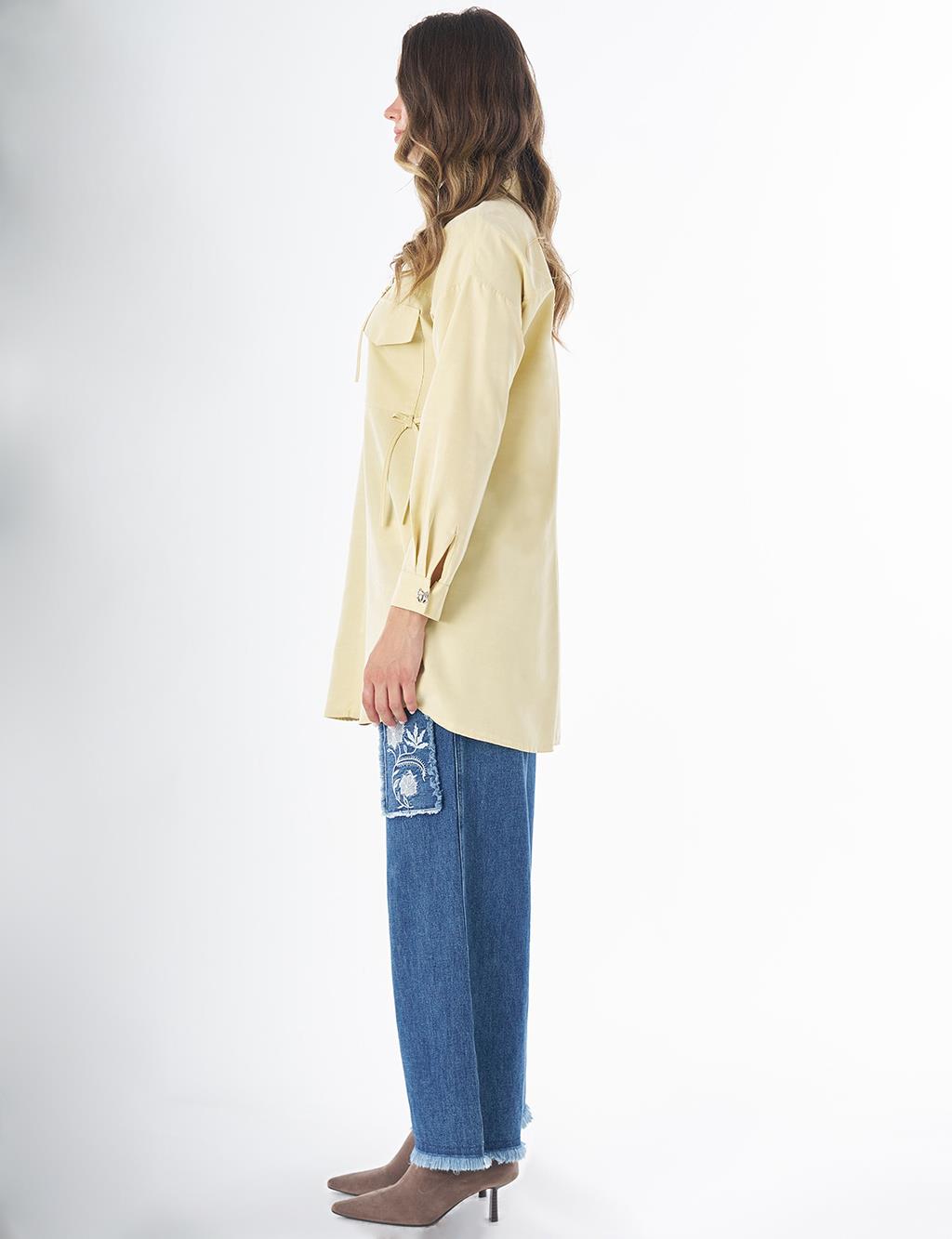 Bow Detail Modal Tunic – Lemon