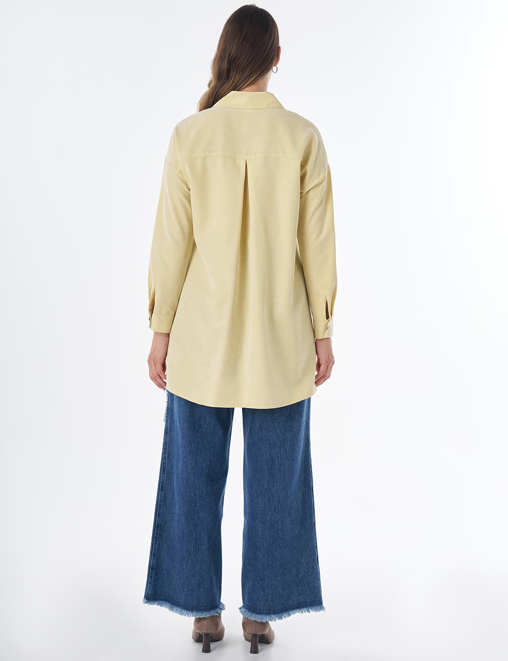 Bow Detail Modal Tunic – Lemon