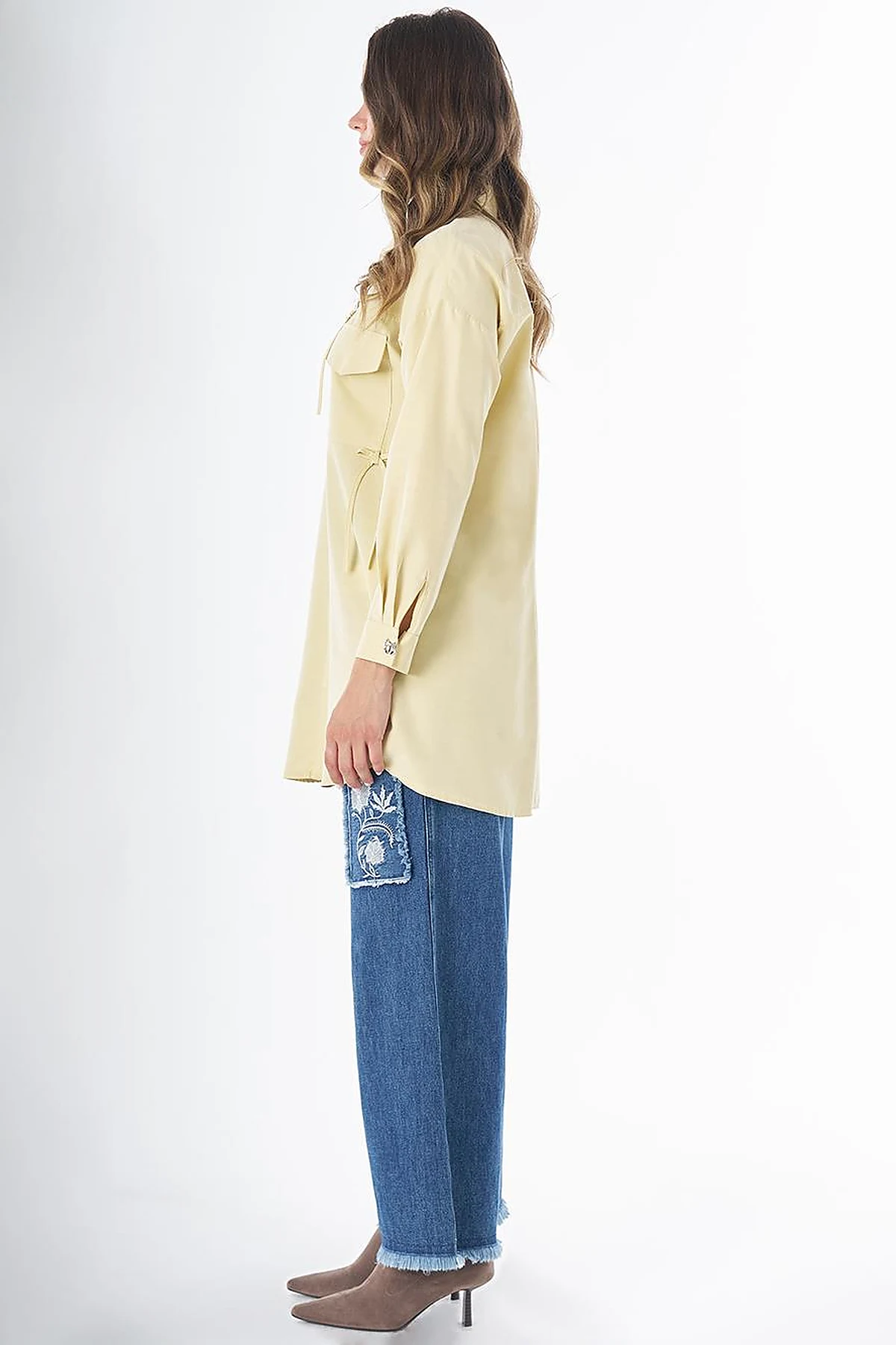 Bow Detail Modal Tunic – Lemon