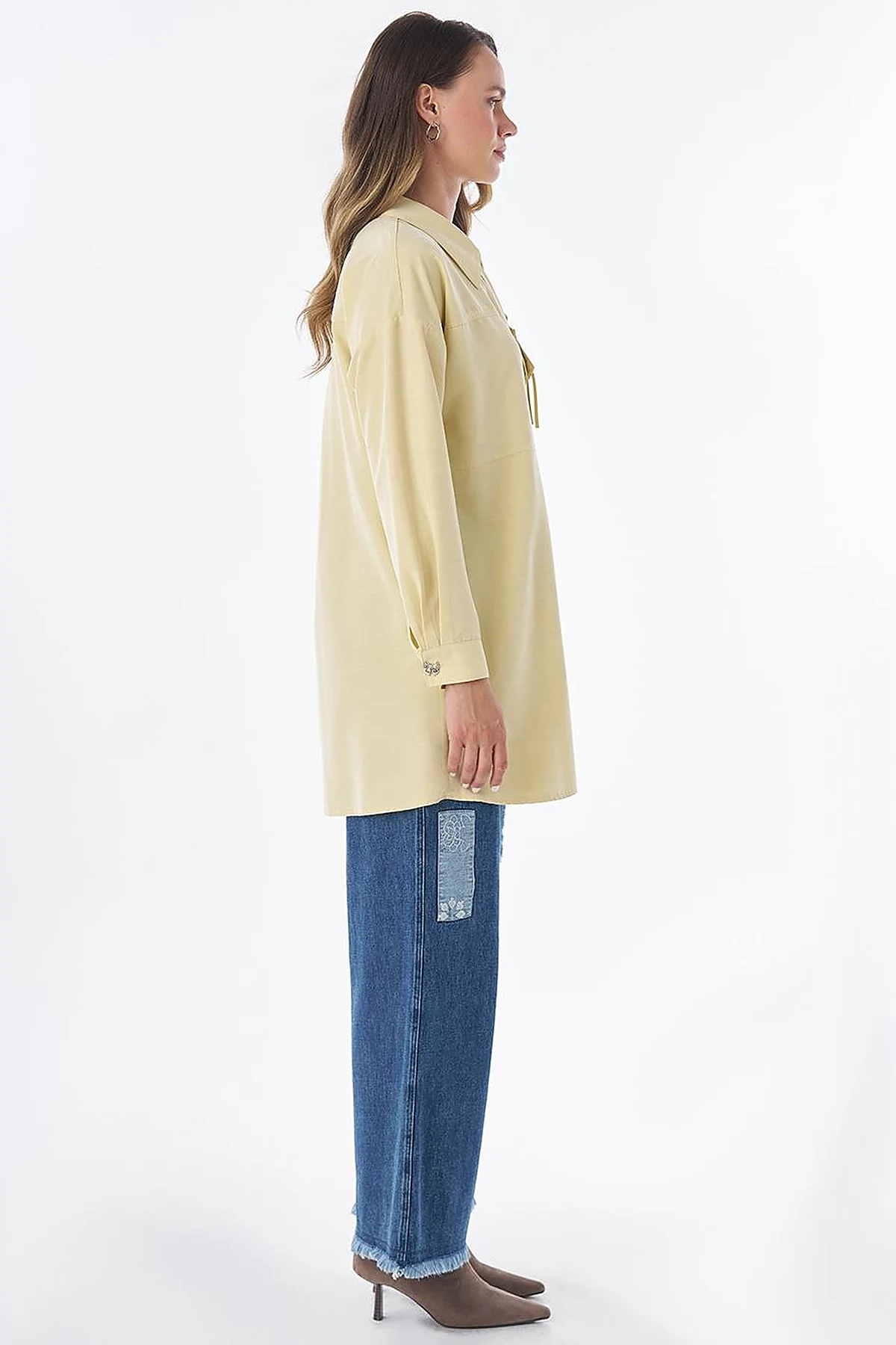 Bow Detail Modal Tunic – Lemon
