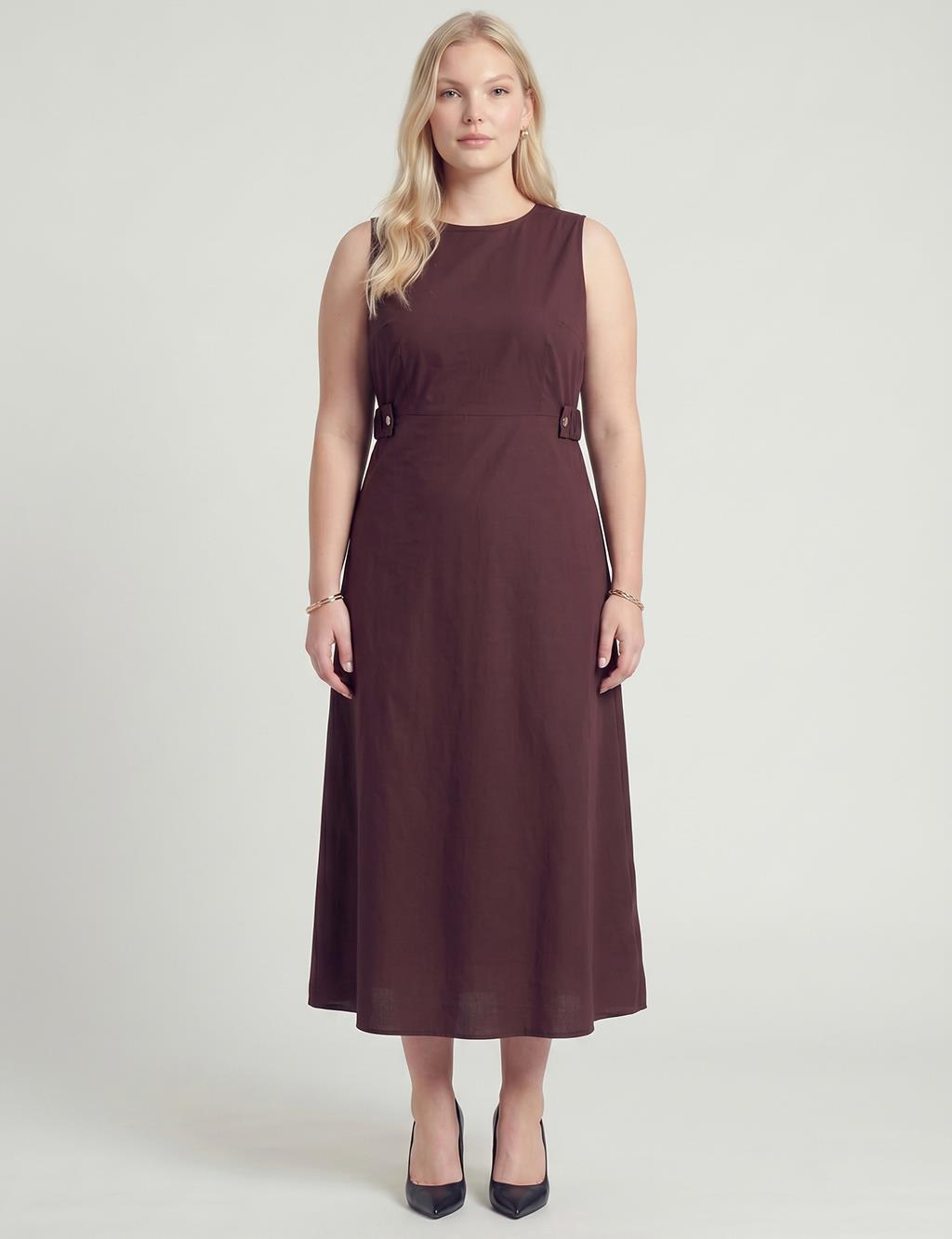 Waist Detail Dress – Dark Burgundy