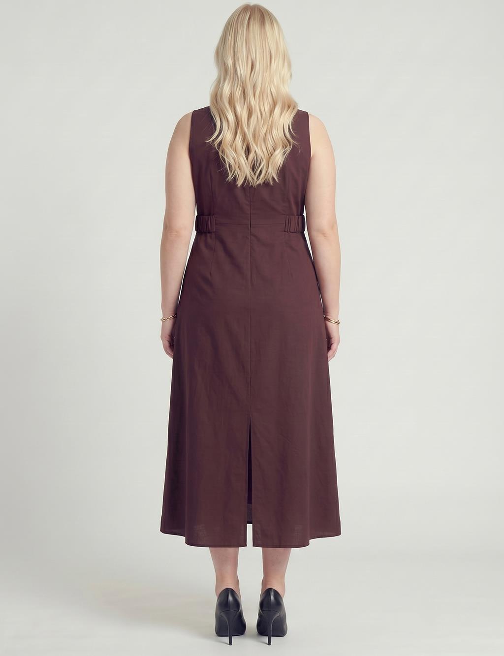 Waist Detail Dress – Dark Burgundy
