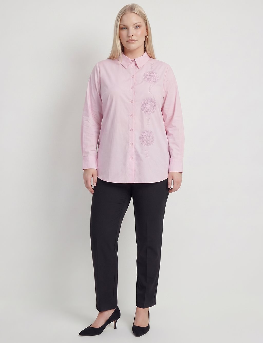 Embroidered Detail Cotton Blouse – Lilac