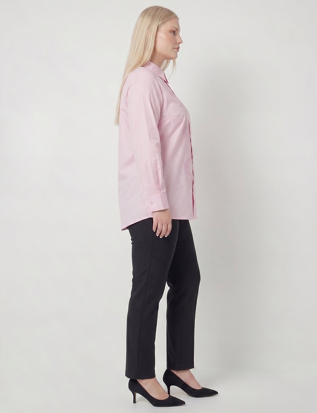 Embroidered Detail Cotton Blouse – Lilac