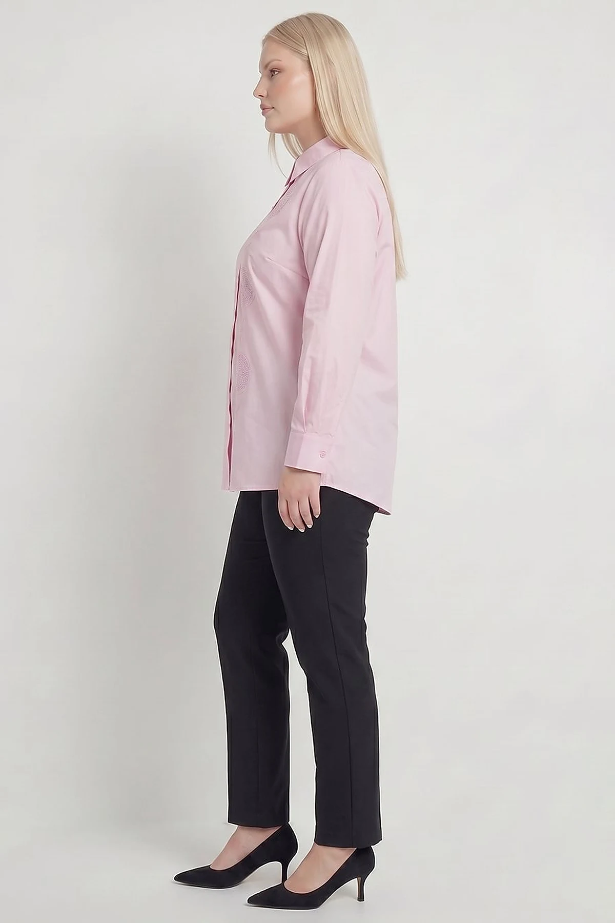 Embroidered Detail Cotton Blouse – Lilac