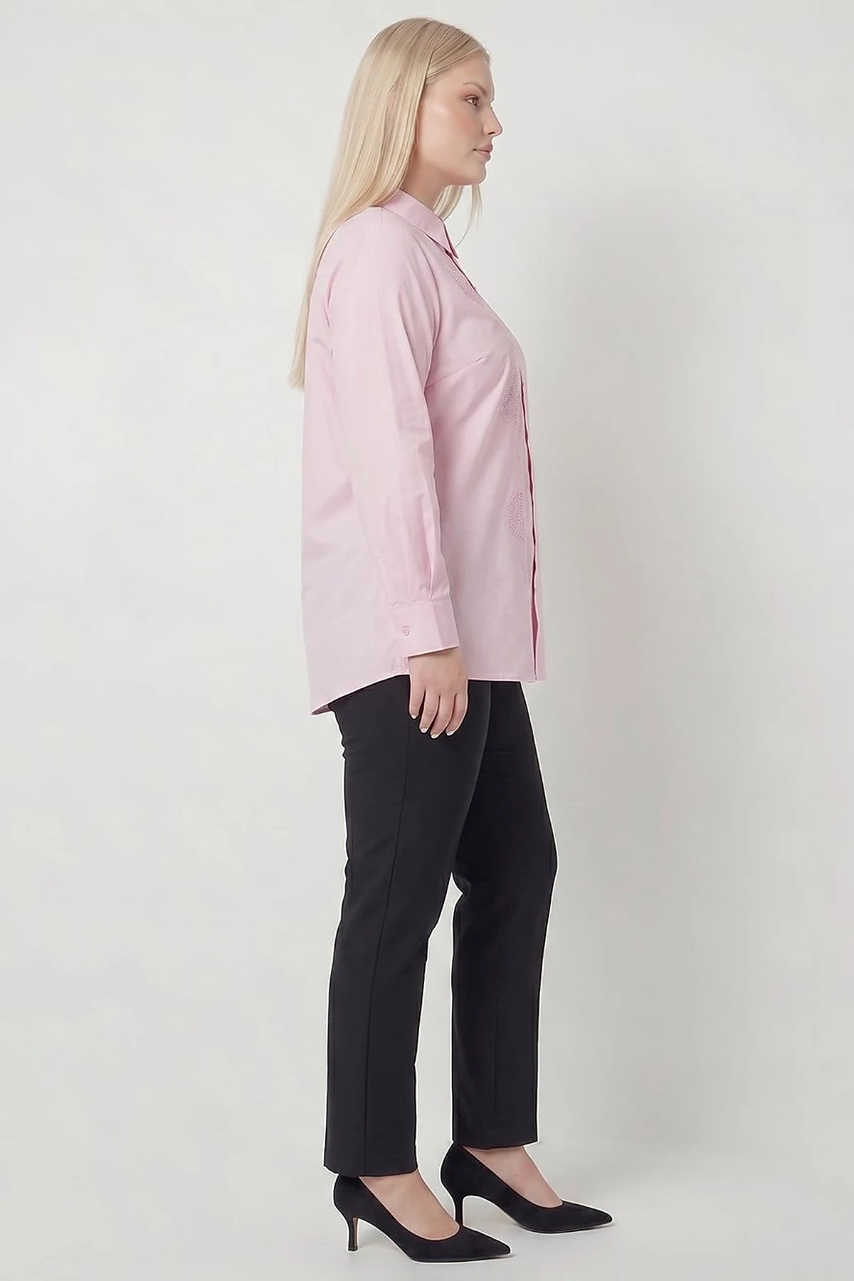 Embroidered Detail Cotton Blouse – Lilac