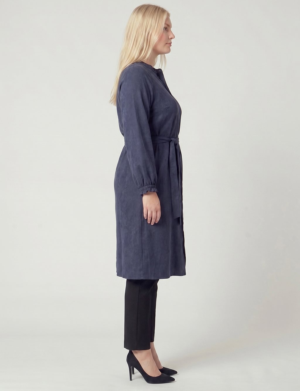 100% Lyocell Raglan Sleeve Long Tunic – Dark Navy