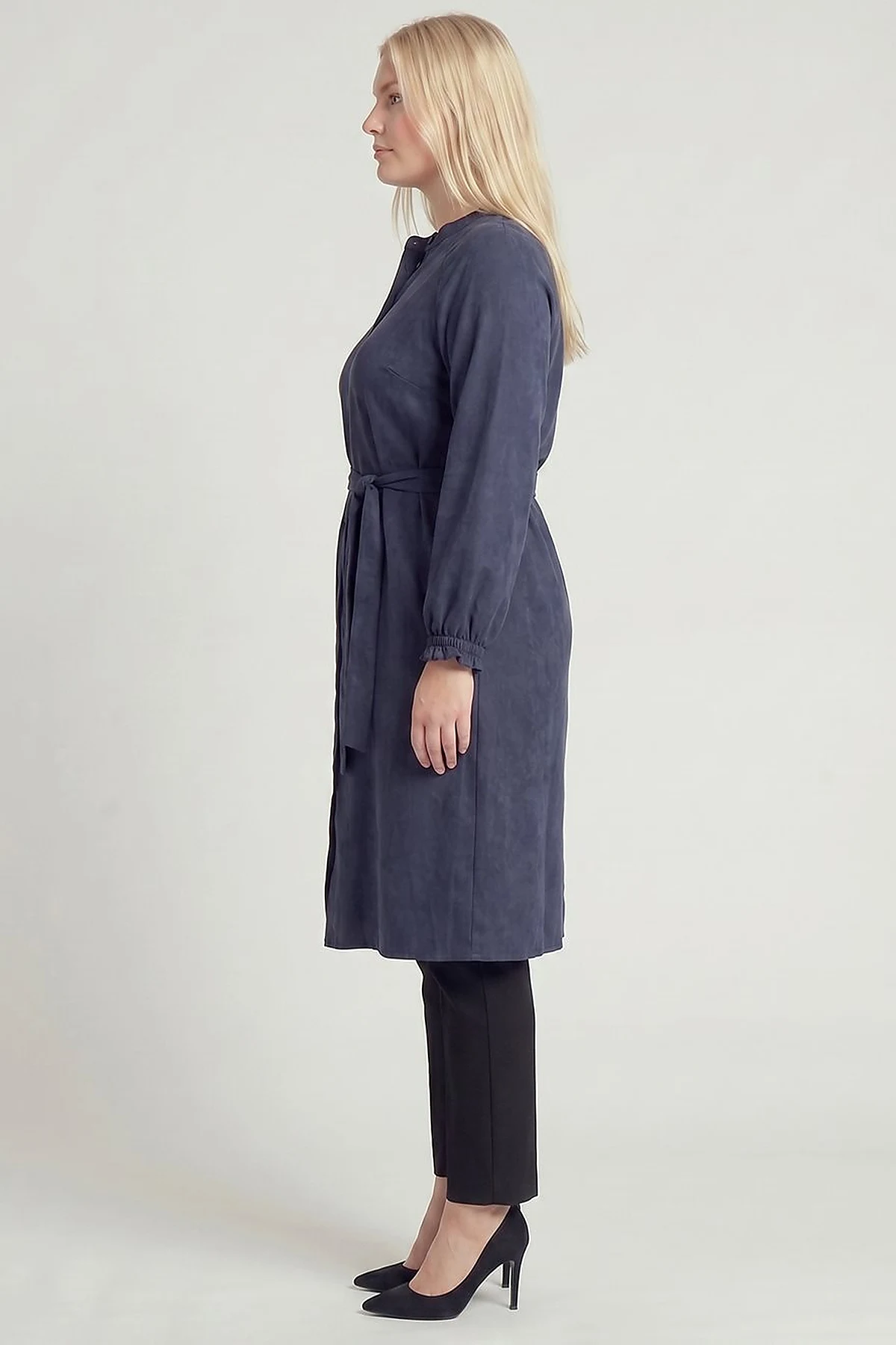 100% Lyocell Raglan Sleeve Long Tunic – Dark Navy