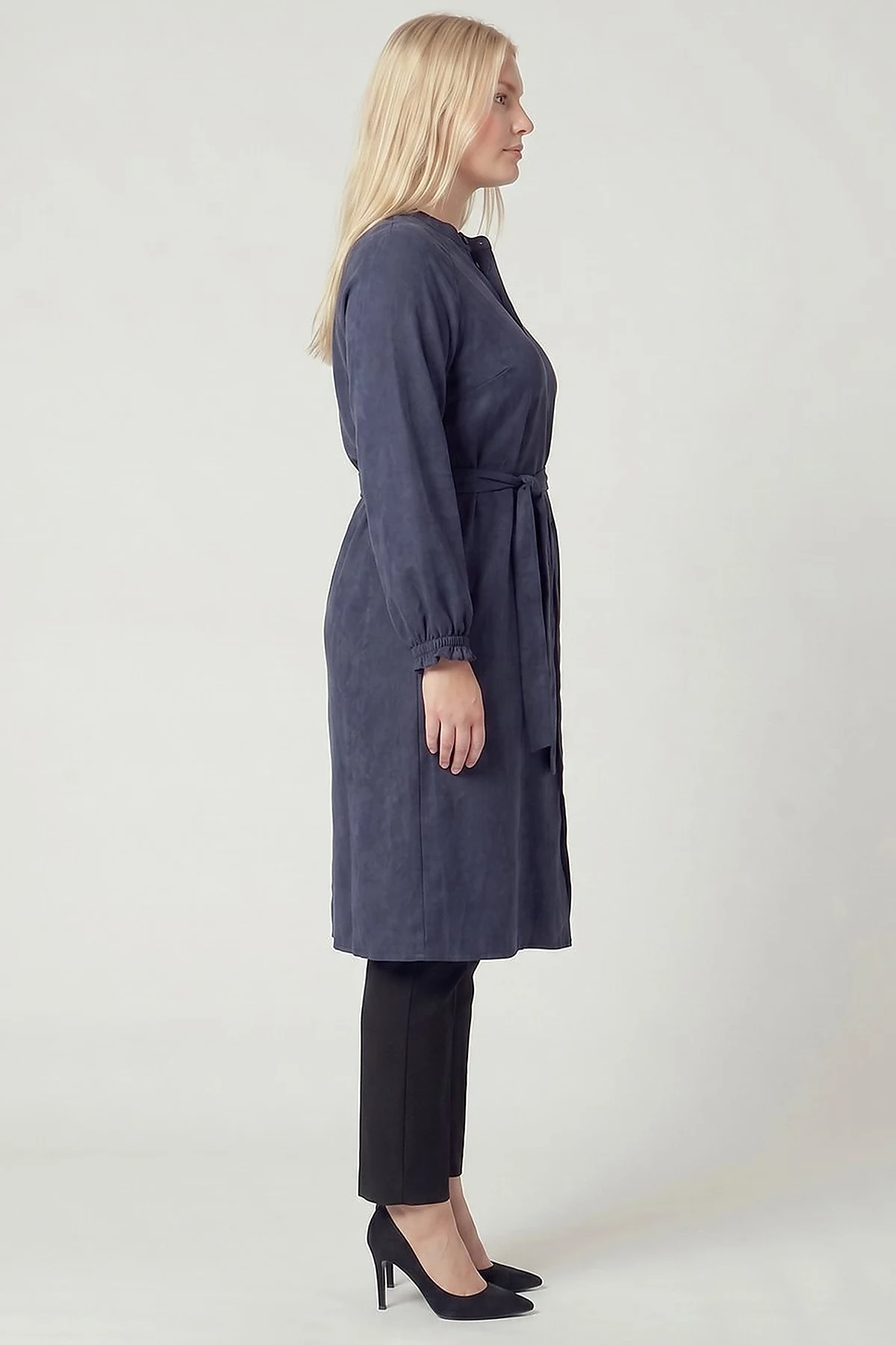 100% Lyocell Raglan Sleeve Long Tunic – Dark Navy