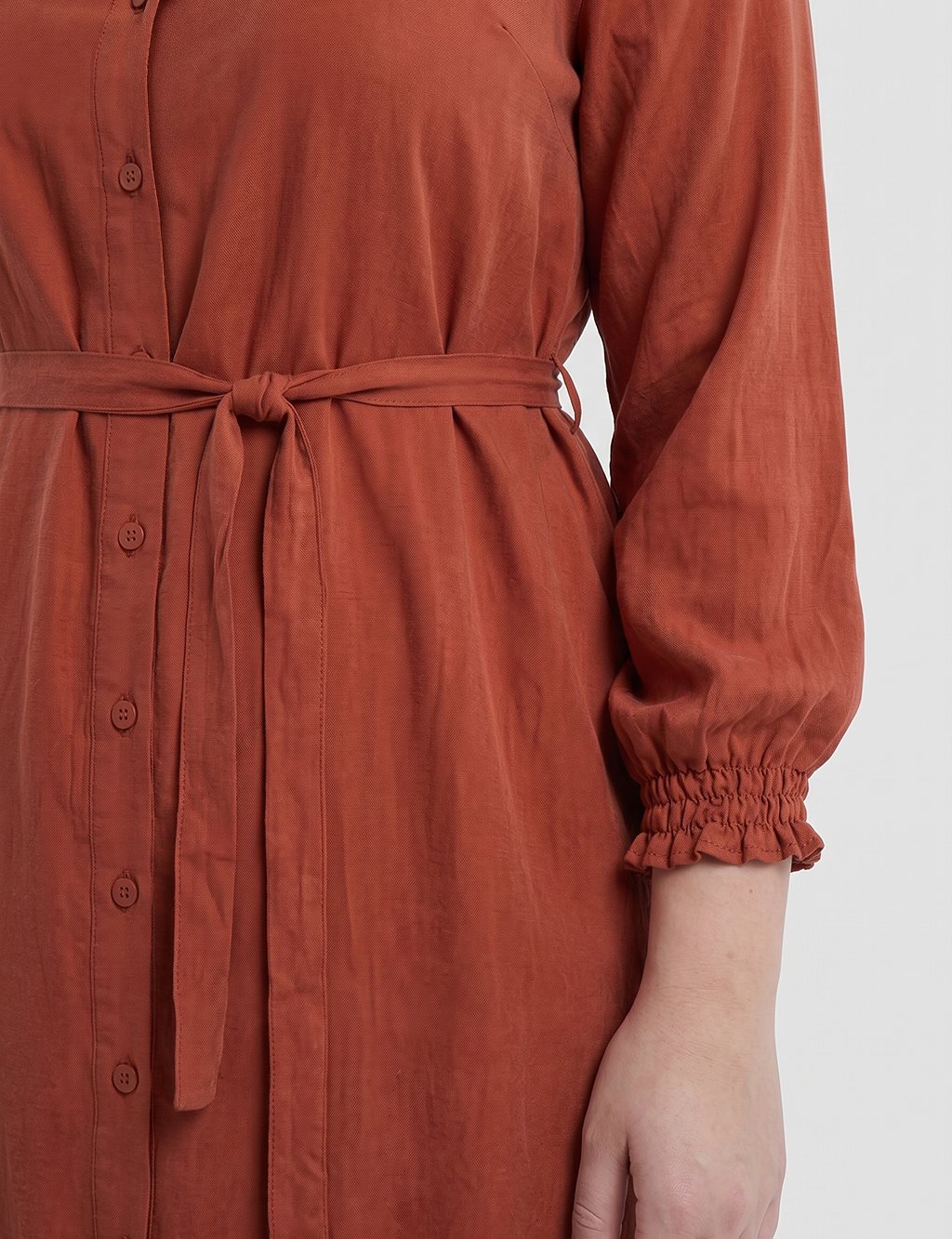 100% Lyocell Raglan Sleeve Long Tunic – Brick