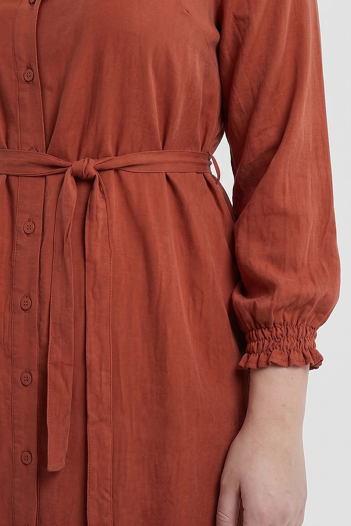 100% Lyocell Raglan Sleeve Long Tunic – Brick
