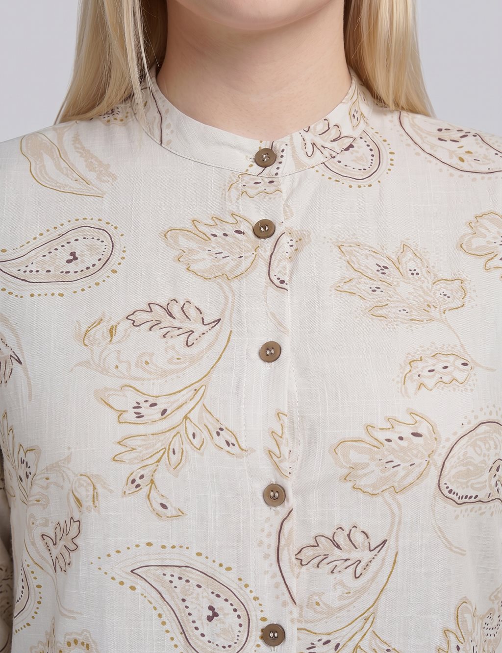 100% Cotton Patterned Tunic – Cream