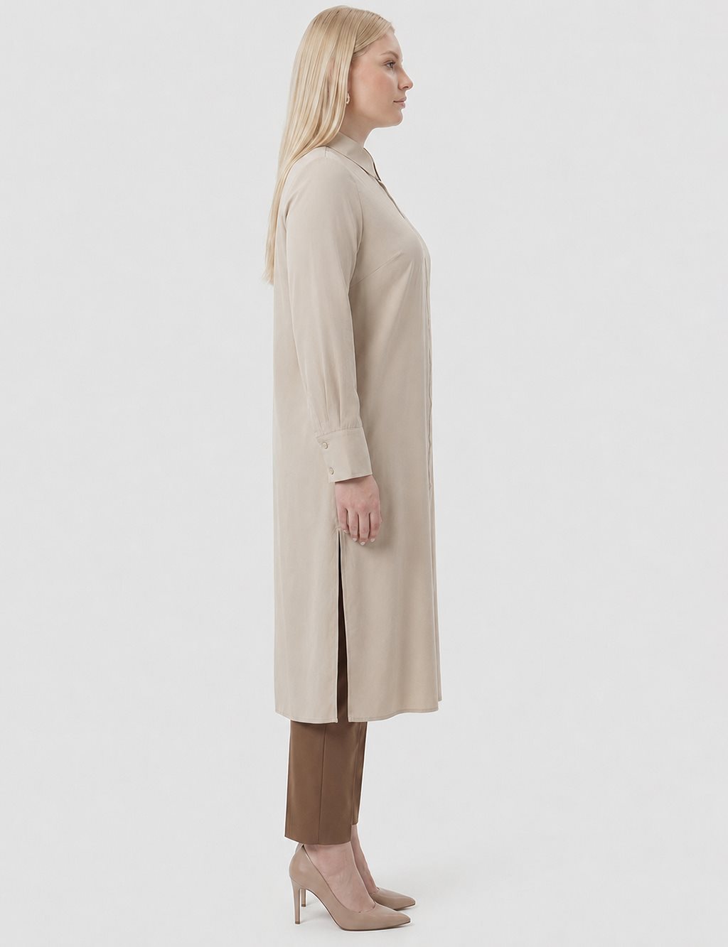 Embroidered Appliqué Modal Long Tunic – Moss Green