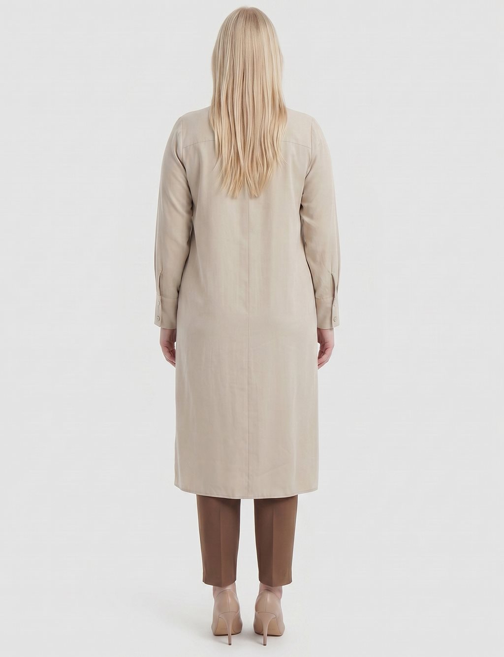 Embroidered Appliqué Modal Long Tunic – Moss Green
