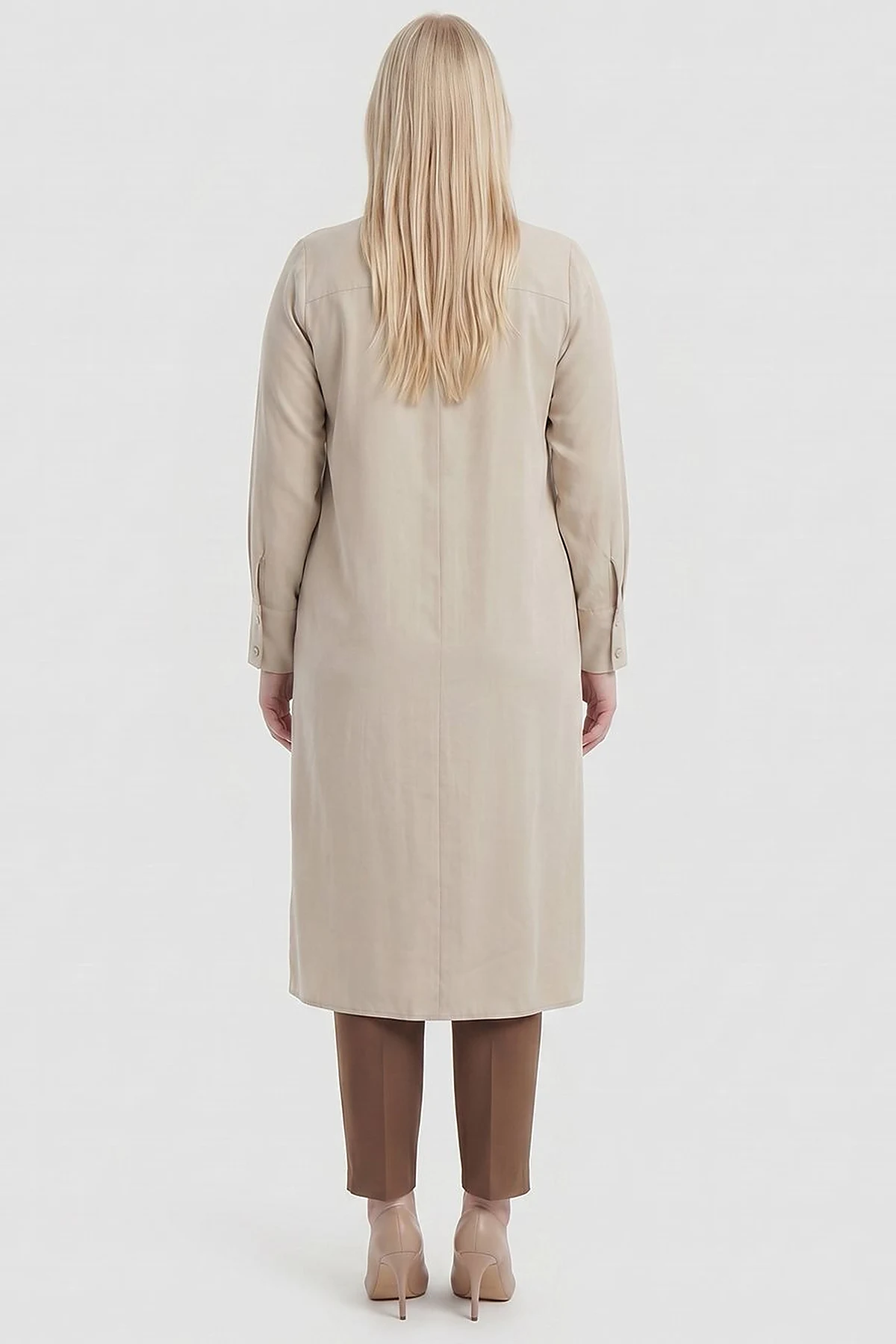 Embroidered Appliqué Modal Long Tunic – Moss Green
