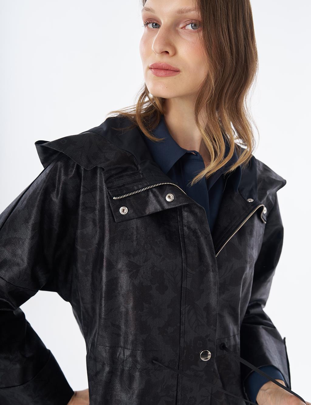 Wide Collar Jacket Black