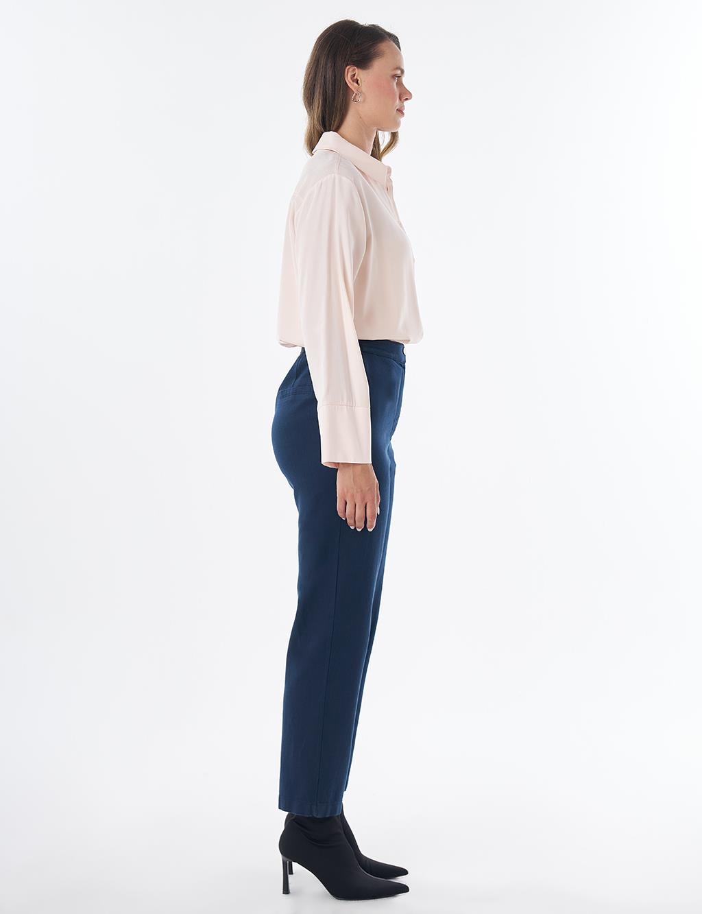 Elastic Waist Non-Denim Pants Dark Navy