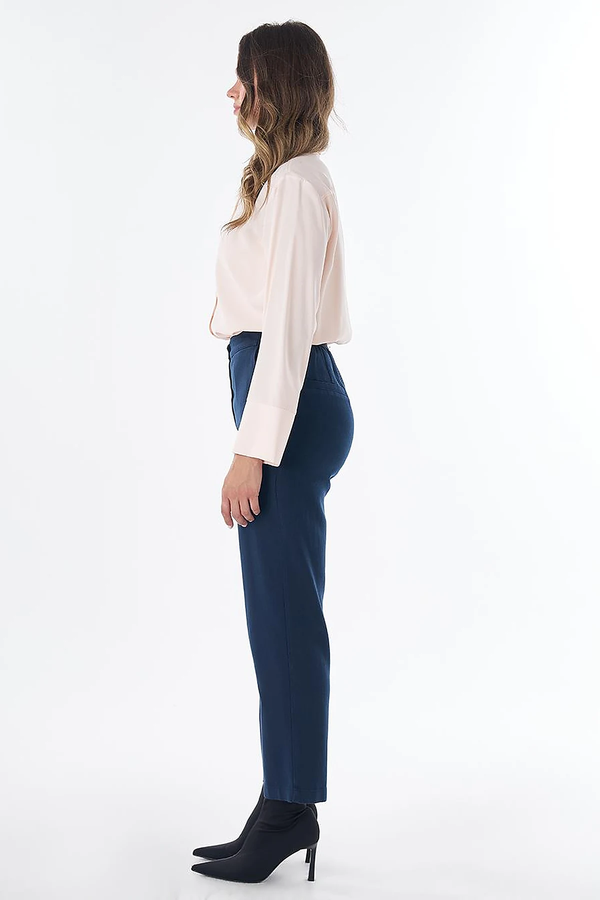 Elastic Waist Non-Denim Pants Dark Navy