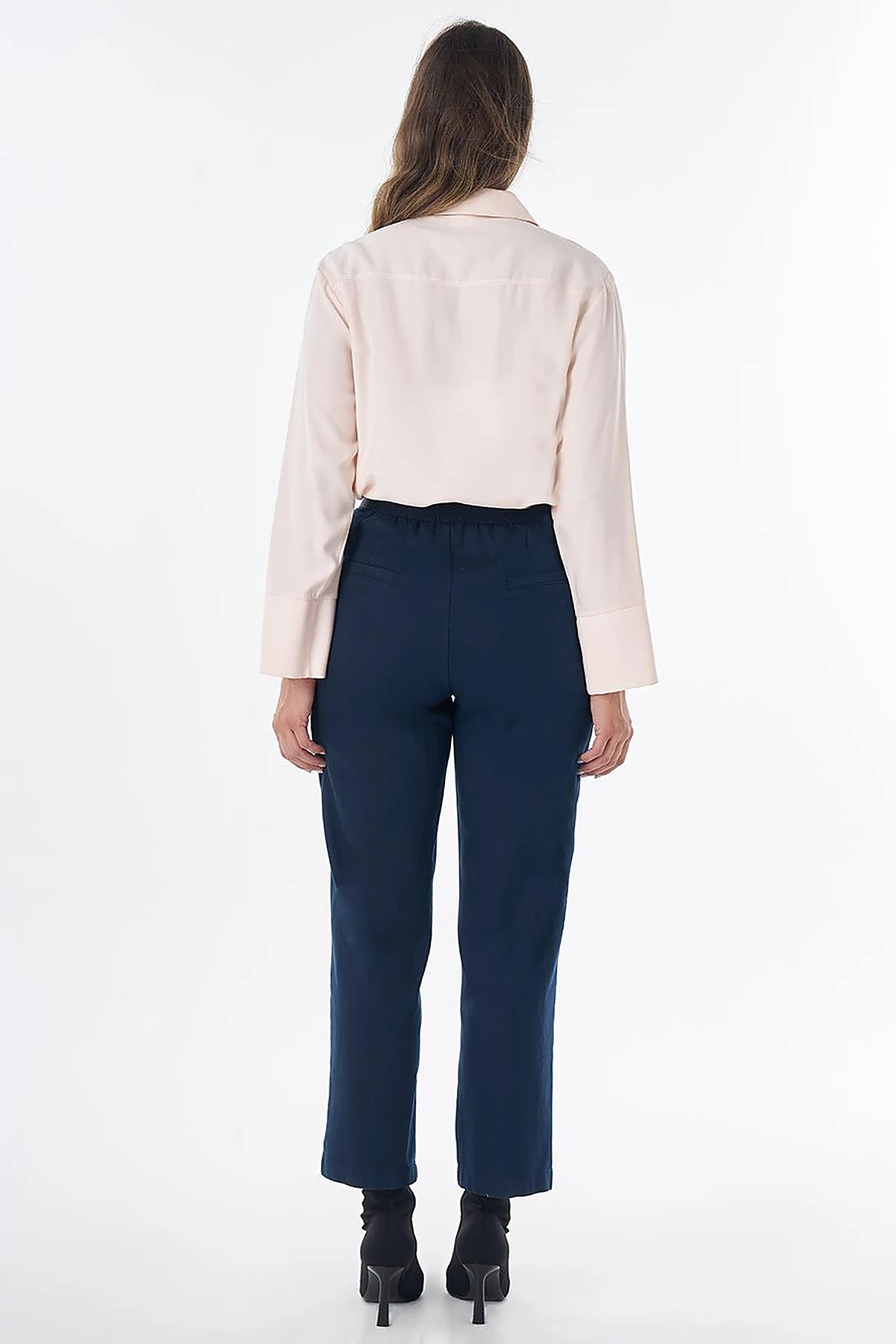 Elastic Waist Non-Denim Pants Dark Navy