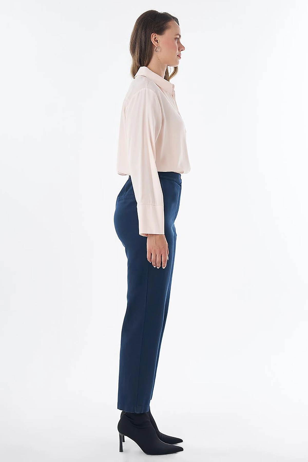 Elastic Waist Non-Denim Pants Dark Navy