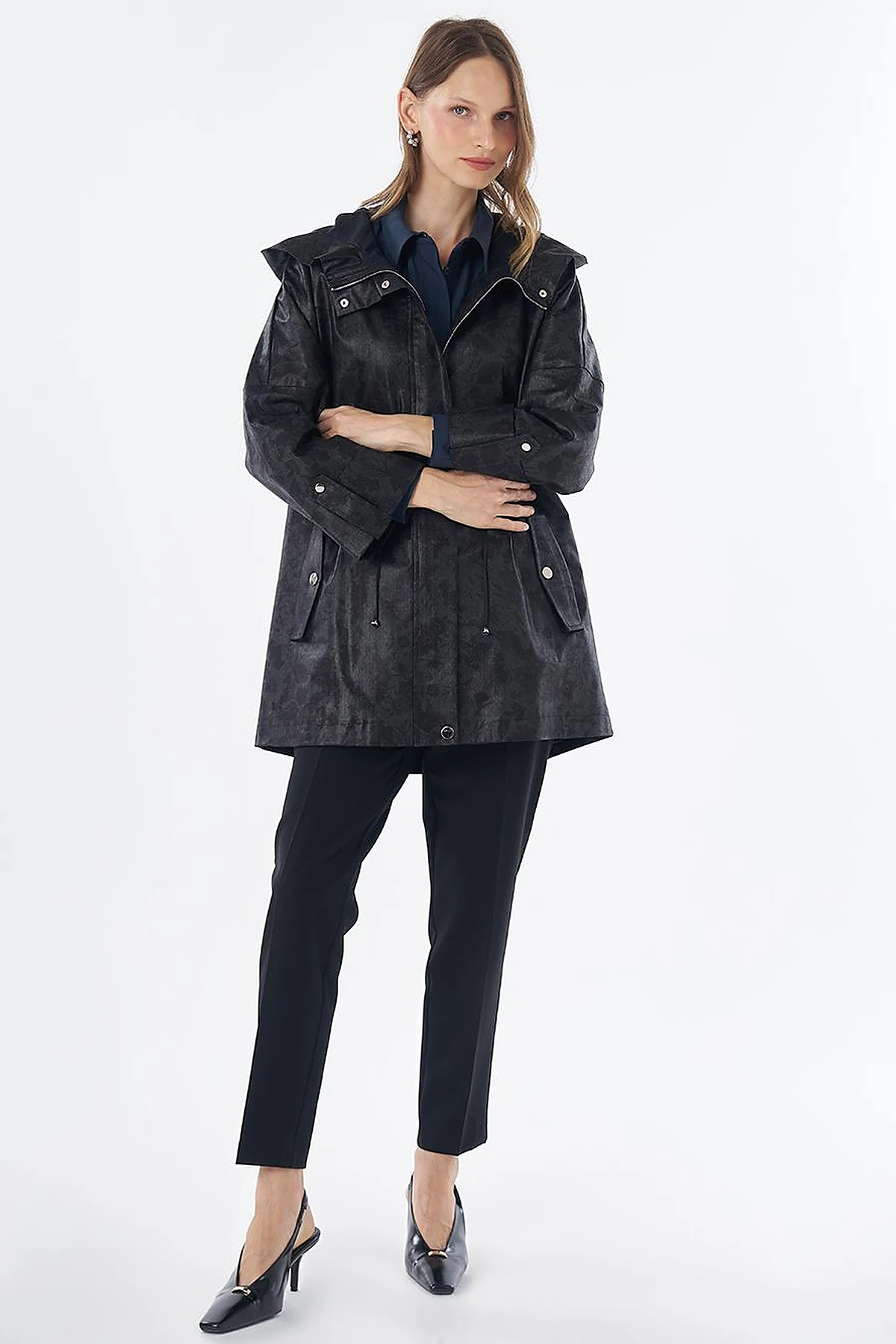 Wide Collar Jacket Black