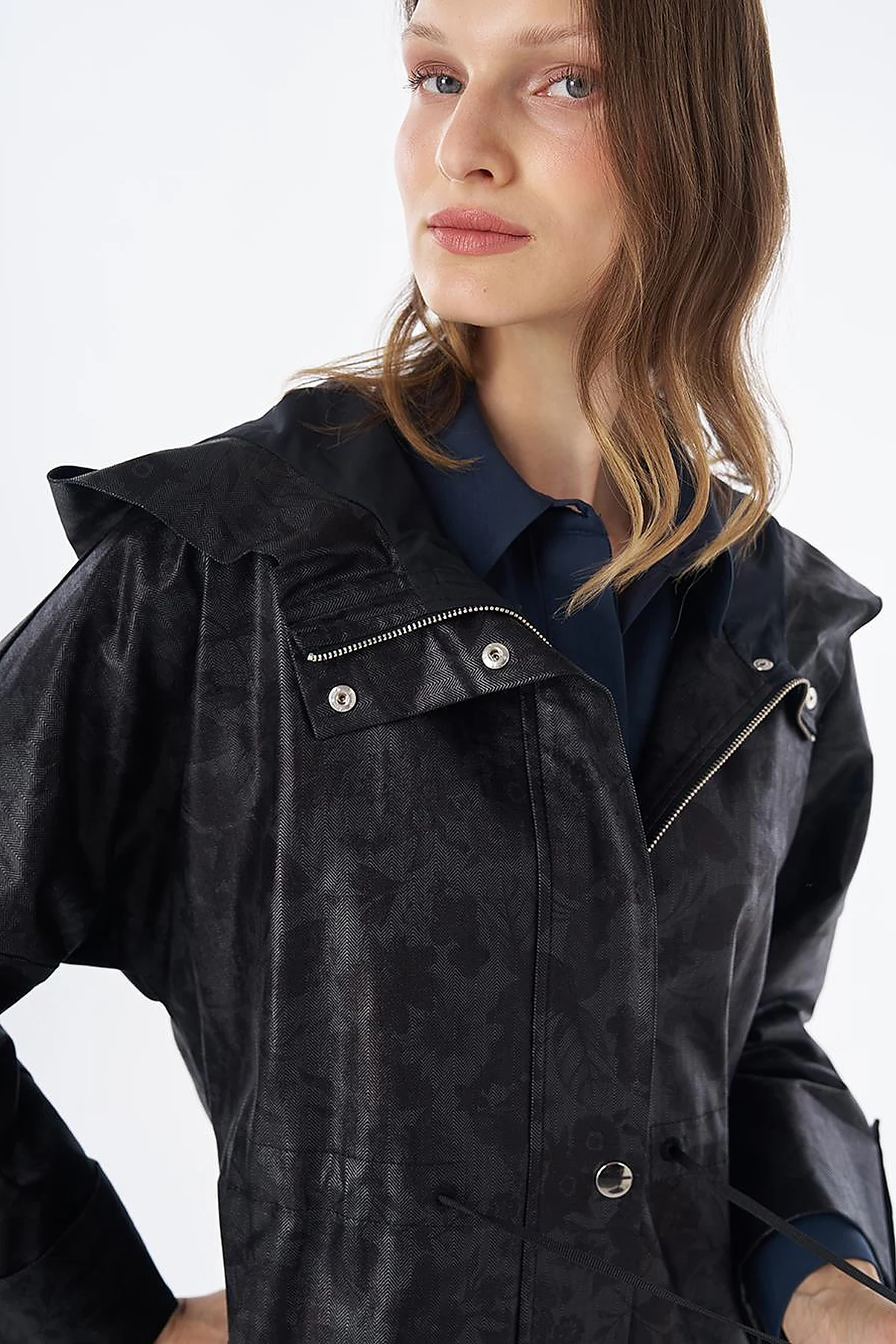 Wide Collar Jacket Black