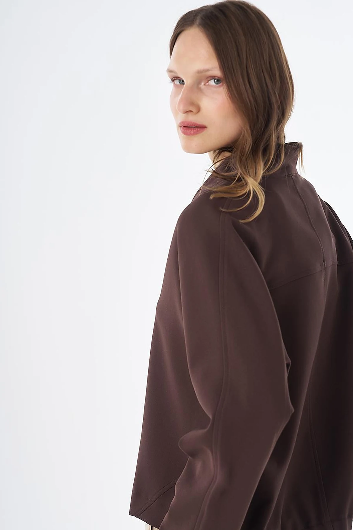 V-Neck Blouse Dark Brown