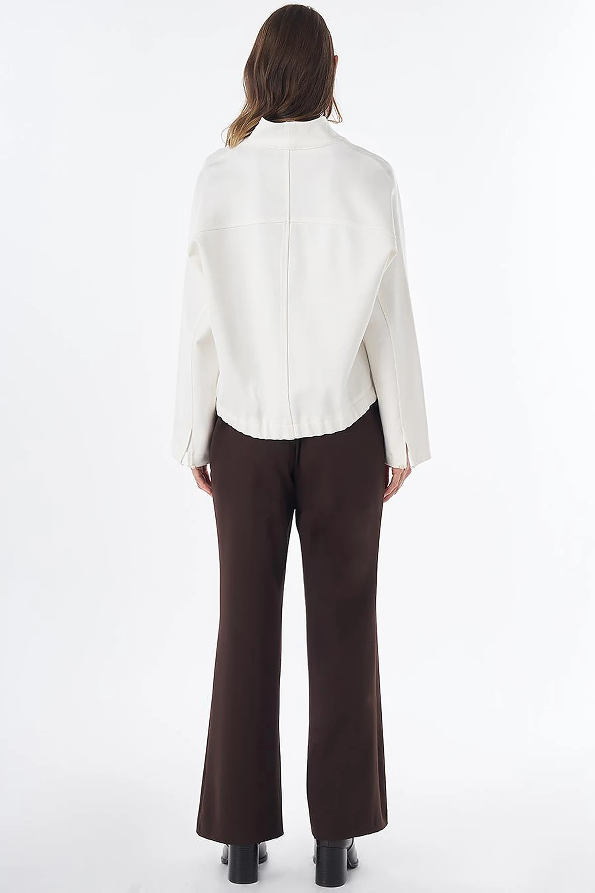 V-Neck Rayon Blouse Ecru